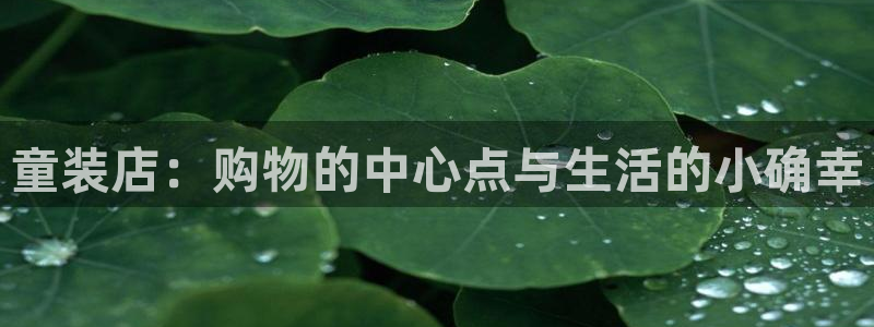 杏运注册账号：童装店：购物的中心点与生活